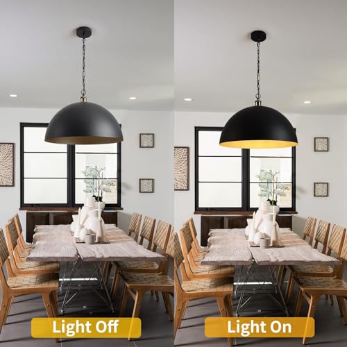 Vintage Industrial Pendant Light 9.84 "Industrial Dome Pendant Light Black and Gold Finish Lighting lamp line Length Pendant light78.74 Kitchen Island