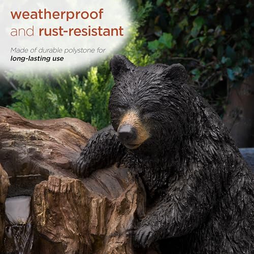 GXT252 24" Outdoor Floor Bears Climbing Fountain with LED Lights