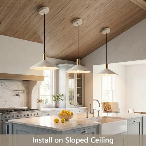 Lighting Vintage Modern 13.8” Large White Dome Pendant Light Fixtures