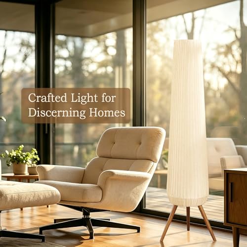 61'' Oatmeal Linen Pleated Floor Lamp