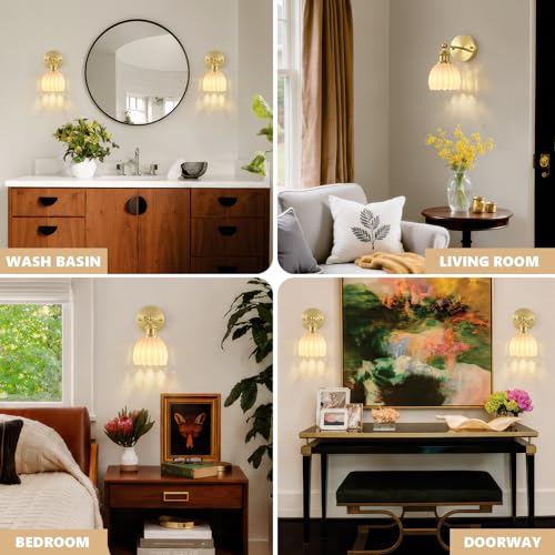 Vintage Battery Operated Wall Sconce (2 Count)