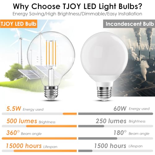 G25 LED Globe Light Bulbs for Vanity (6 Count)