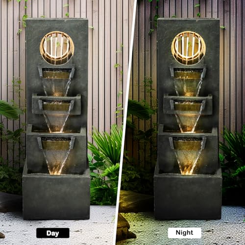 39.3” H Modern Outdoor Fountain