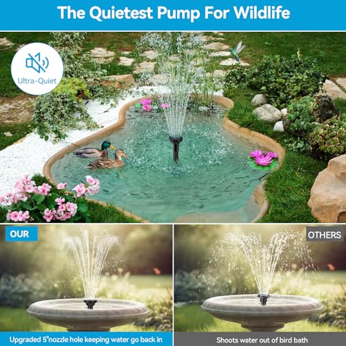 Solar Fountain Pump with 3600mAh Battery Backup