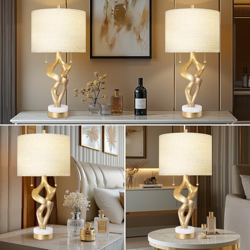 26” Table Lamp Set of 2 with USB Ports for Bedroom Living Room