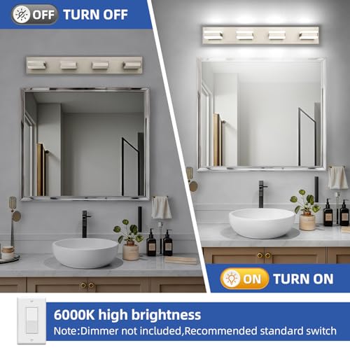 Bathroom Vanity Lights Brushed Nickel LED Lighting (4 Count)
