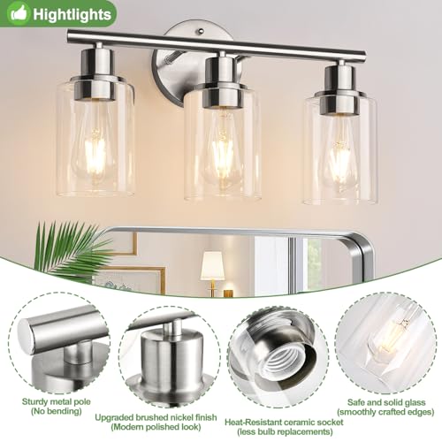 3 Light Bathroom Light Fixtures
