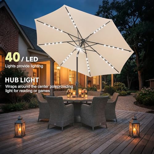 Solar Patio Umbrella with Centre Light