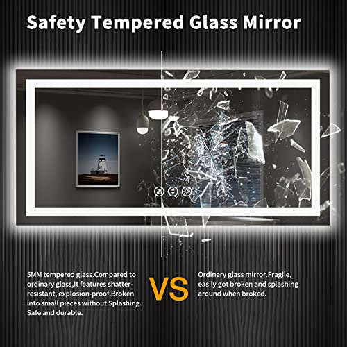 55"X30" LED Bathroom Mirror with Lights