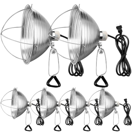 6 Pcs 10.5 Inch Adjustable Clamp Lamp Light with Aluminum Reflector Up to 150 Watt (6 Count)