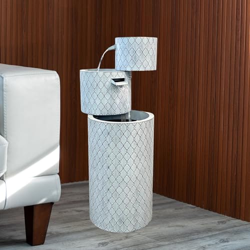 33.5" Zinc Metal Tiered Water Fountain with Planter