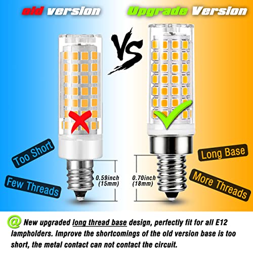 E12 C7 T6 LED Candelabra Bulbs for Ceiling Fan Chandelier Warm (6 Count)
