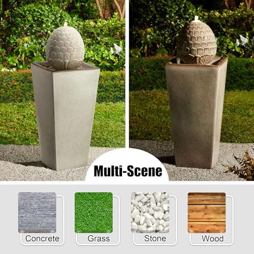 Ceramic Outdoor Water Fountain with LED Light