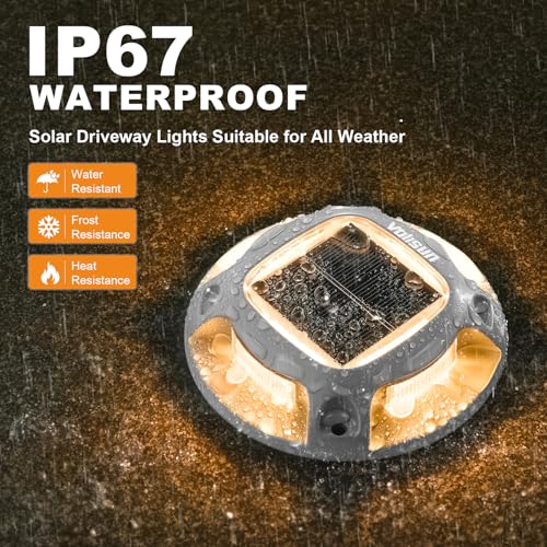 Solar Driveway Marker Lights Dock Marine Led Deck Outdoor 4 Pack (4 Count)