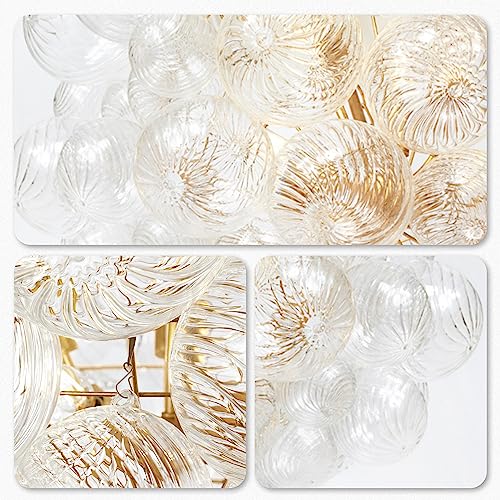 Bubble Ball Swirled Glass Chandelier Large