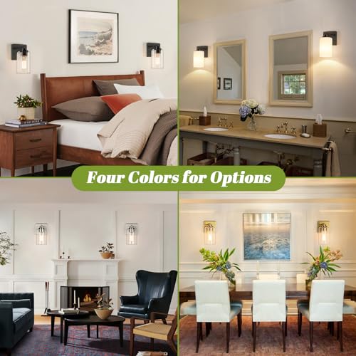 Wall Sconces Set of 2 with White Glass Shade for Bathroom (2 Count)