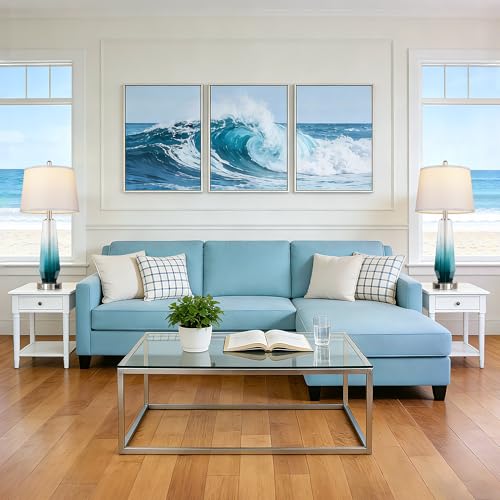 Glass Table lamps for living room (2 Count)