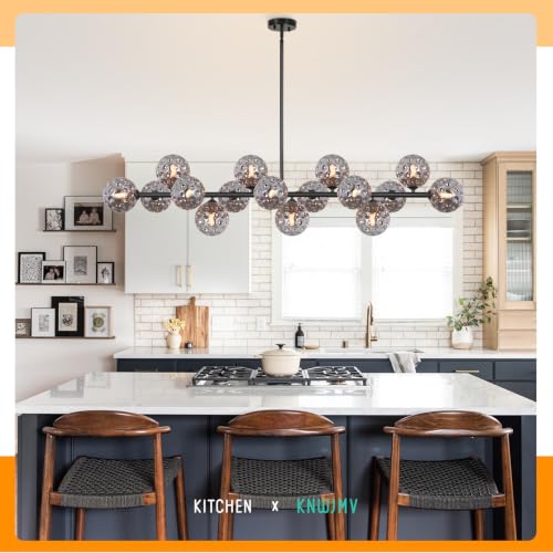 Sputnik Linear Chandeliers Modern Dining Room Light Fixture 54'' 16 Light