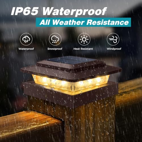 4x4 Solar Post Cap Lights Outdoor 10Pack