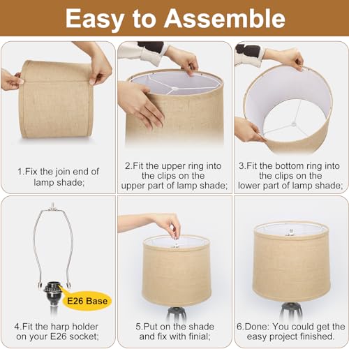 Burlap Lampshades Set of 2