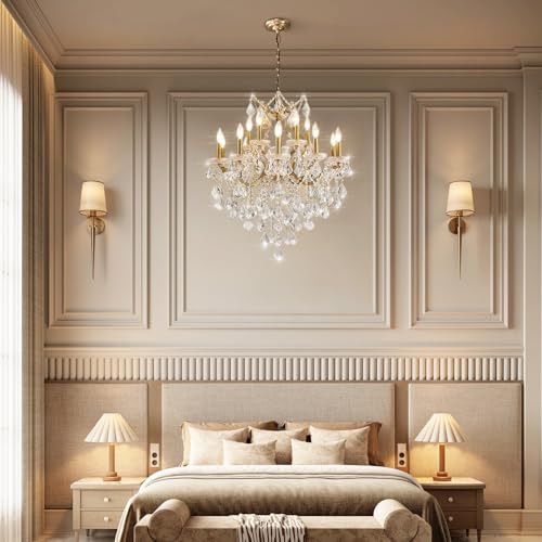 15 Lights Brass K9 Crystal Chandelier for Dining Room