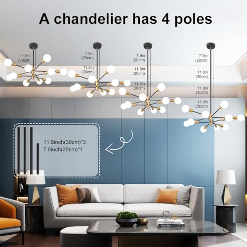 Chandeliers for Dining Room Black Gold 10