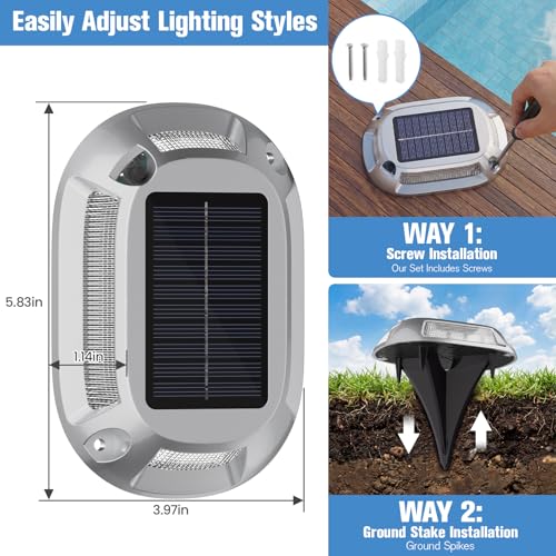 Solar Driveway Lights with Remote 8 Pack