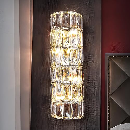 6 Layer Chrome Crystal Wall Sconce