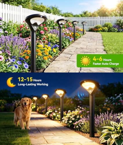 Solar Pathway Lights Outdoor with Motion Sensor (6 Count)