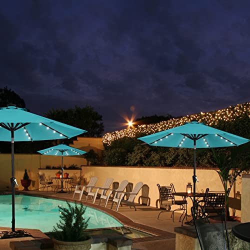 9ft Patio Umbrella with Solar Lights