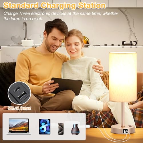 17.4" Bedside Lamp for Bedroom