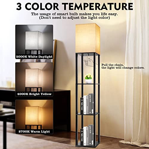 Floor Lamp with Shelves