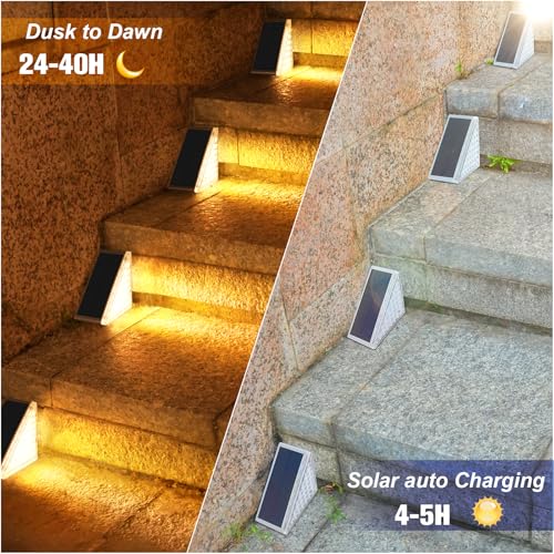 Solar Step Lights for Outside 6 Pack (6 Count)