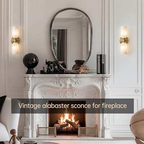 Alabaster Wall Sconces Set of 2 (2 Count)