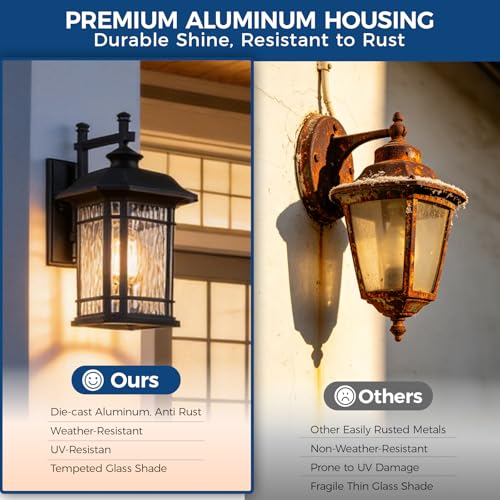 Large Outdoor Light Fixtures Wall Mount Black Exterior Porch Light