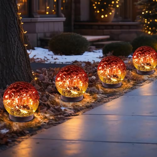 Solar Globe Lights Outdoor Waterproof (4 Count)