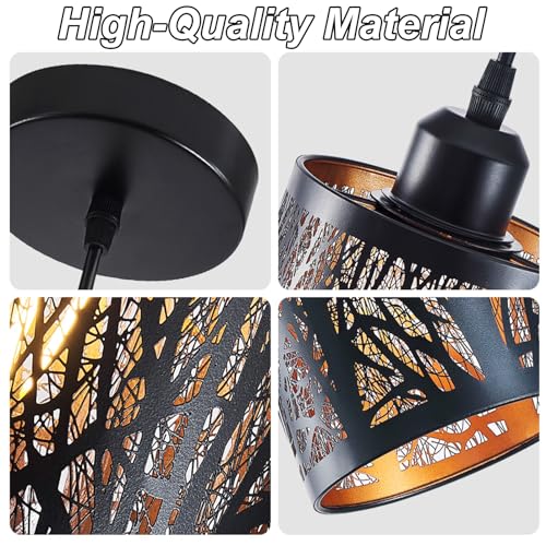 Industrial Farmhouse Black Pendant Light for Kitchen Island
