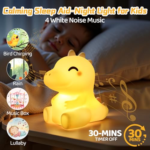 Dinosaur Gifts for Room Decor Squishy Night Light for Kids