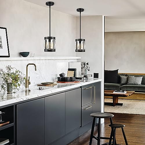3 Pack Crystal Pendant Lights Kitchen Island Black Island Light for Kitchen