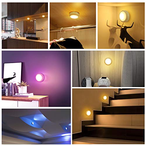 LED Puck Lights with Remote Control (2 Count)