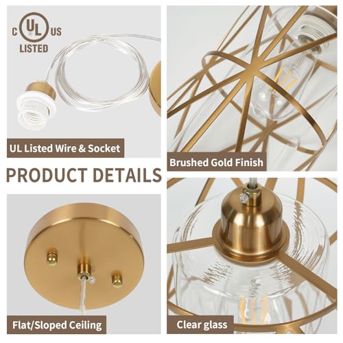 Brushed Gold Pendant Lights Kitchen Island