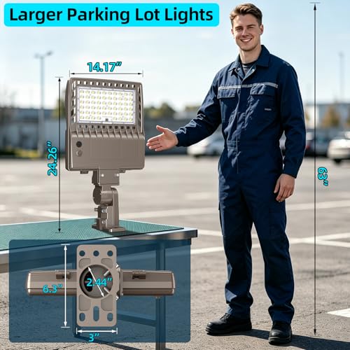 200W LED Parking Lot Lights Outdoor Dusk to Dawn Photocell