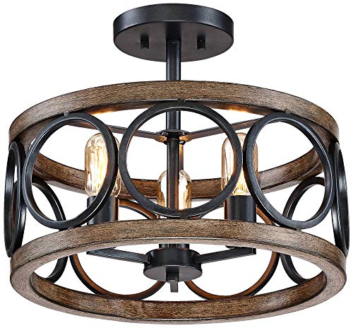 Salima 16" Wide Black Wood 3