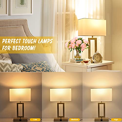 Set of 2 Table Lamps with Dual USB Ports (2 Count)