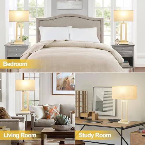 22" Tall Bedroom Lamps for Living Room (2 Count)