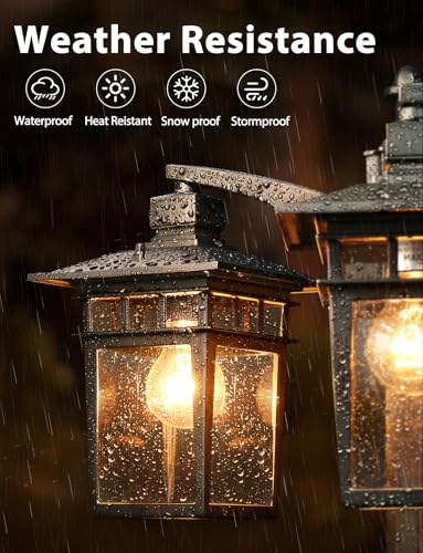 Motion Sensor Outdoor Lamp Post Light Fixture with GFCI Outlet