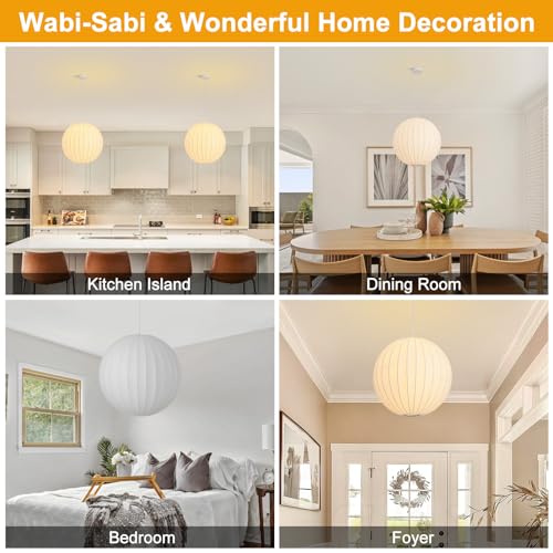 Globe Silk Pendant Light 20in Oversized