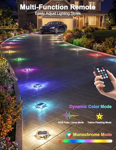 Solar Driveway Lights with Remote Control 12 Pack (12 Count)