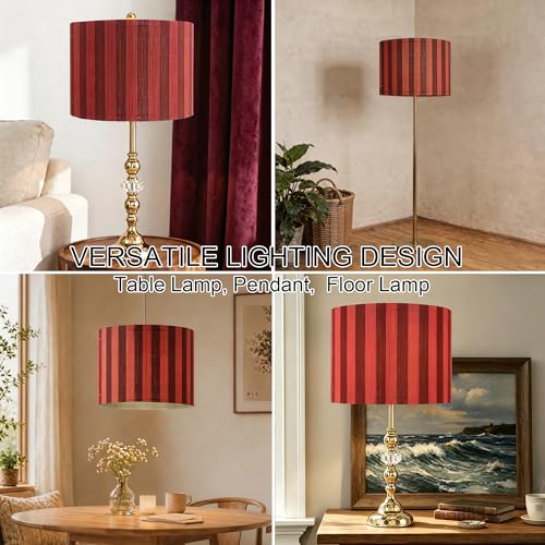 bamboo lamp shade with modern decorative red &black stripe