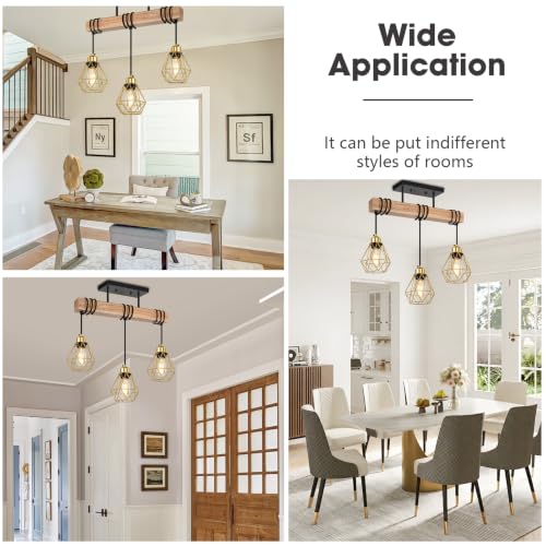 3 Lights Dining Room Light Fixture Over Table